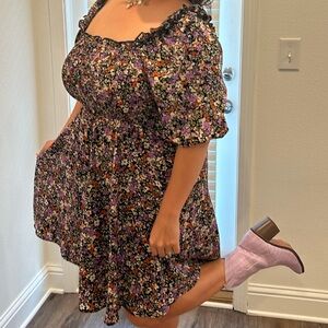 Smocked Floral Dress